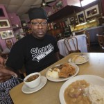 The Stooges Brass Band's Walter Ramsey digs Lil Dizzy's, photo by Caitlyn Ridenour.