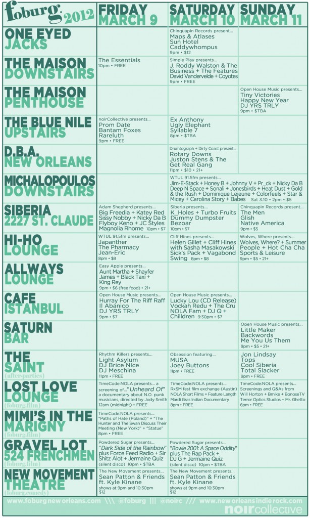 Foburg Festival 2012 Schedule Foburg Festival 2012 Schedule