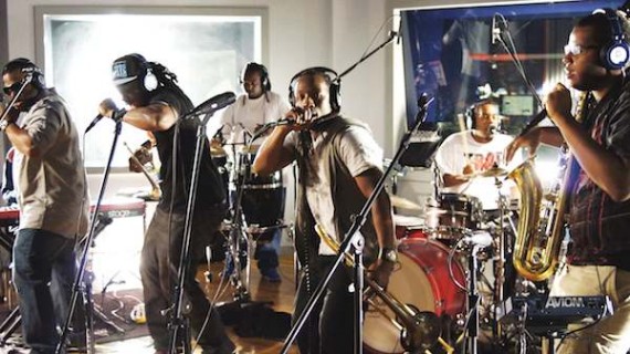 The Stooges Brass Band in Red Bull Studio. Photo by Rich Kim/Red Bull Content Pool.