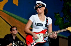 Mia Borders at Jazz Fest 2012. Photo by Kim Welsh. Mia Borders at Jazz Fest 2012. Photo by Kim Welsh.