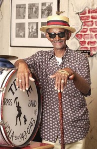 Uncle Lionel Batiste, Treme Brass Band drummer. Photo by Romney.