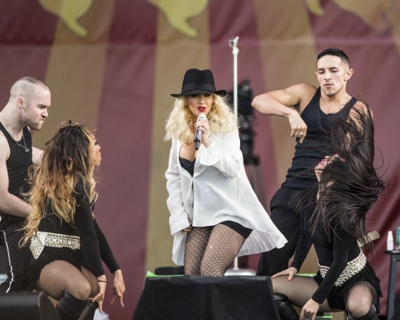Christina Aguilera, Jazz Fest 2014, by Willow Haley, OffBeat Magazine