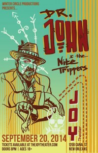 Dr. John, Joy Theater, Show Poster, OffBeat Magazine Dr. John, Joy Theater, Show Poster, OffBeat Magazine