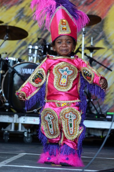 Mardi Gras Indian, Jazz Fest 2015, Photo by Kim Welsh, OffBeat Magazine