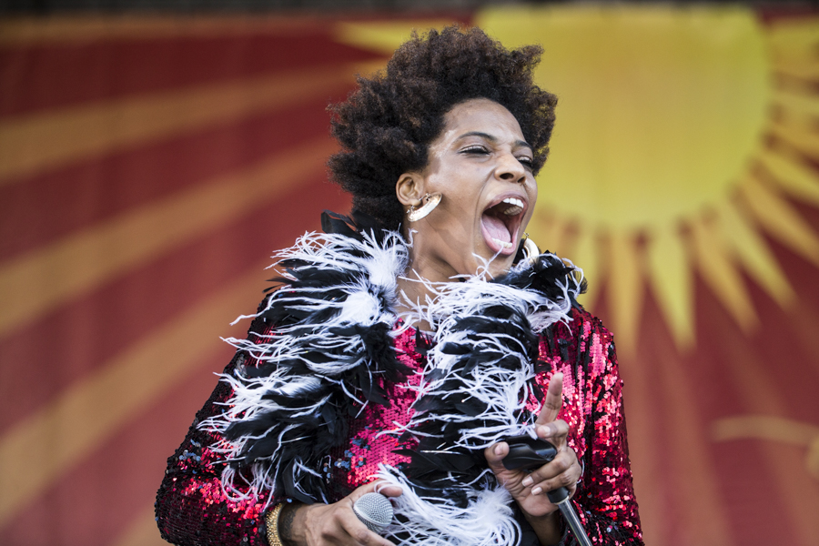 Galactic Featuring Macy Gray, Jazz Fest 2015, Photo by Willow Haley, OffBeat Magazine