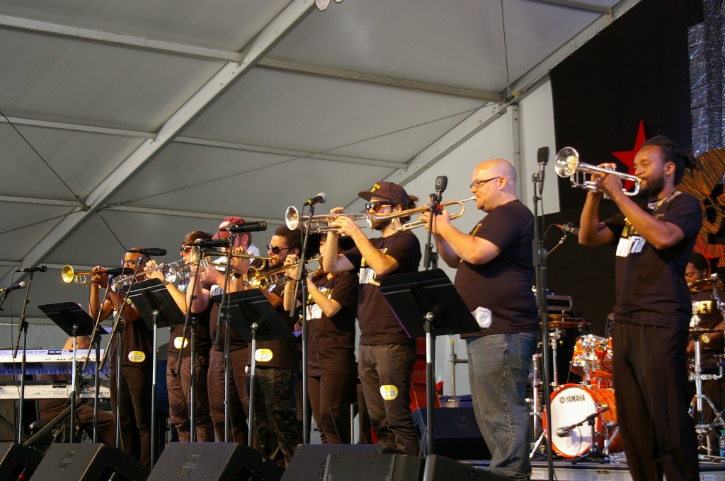 Trumpet Mafia, Jazz Fest 2015, Photo by Stephen Maloney, OffBeat Magazine
