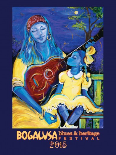 Bogalusa Blues & Heritage Fest 2015 posters, designed by Bogalusa artist Monica Rogan