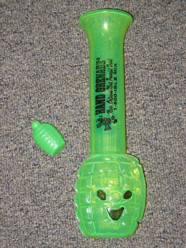 A labeled hand grenade cup from Tropical Isle. Photo via Wikimedia Commons.