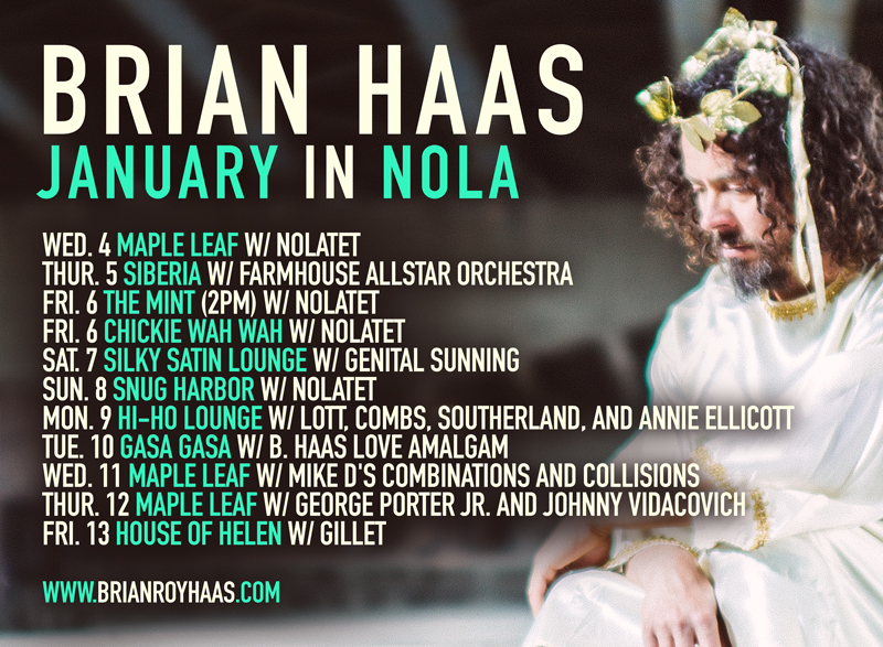 Haas' January schedule in New Orleans.