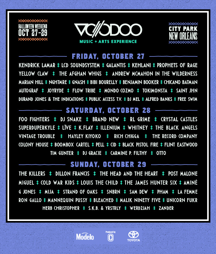 Voodoo Fest Announces Lineups By Day