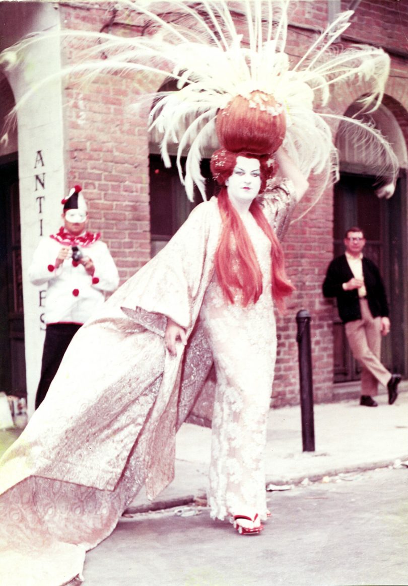 Bill Woolley dressed as the Returning Queen of the Krewe of Petronius. Mardi Gras 1996.